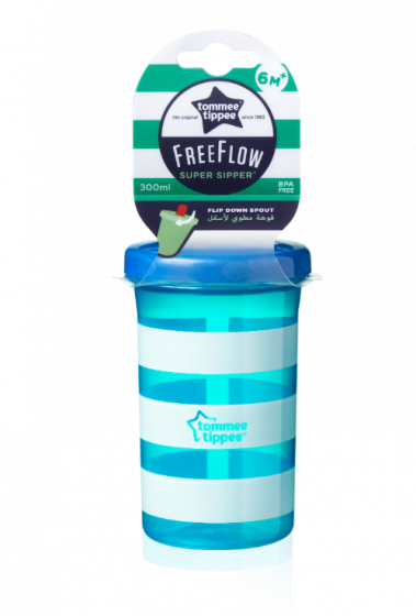 Tommee Tippee Free Flow чаша със сгъваем накрайник 300ml.6м+ синя