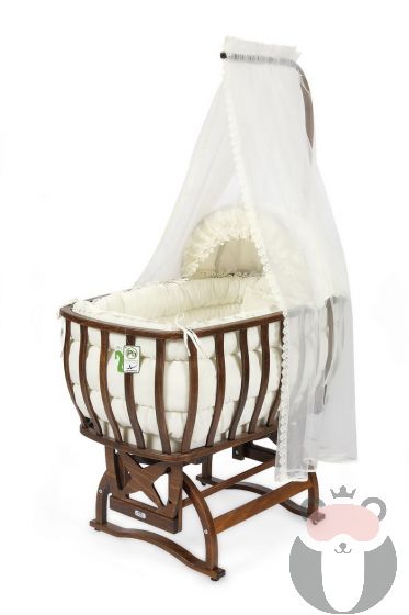 Tahterevalli Комплект  бебешко легло-люлка с балдахин и спален комплект Atlas орех