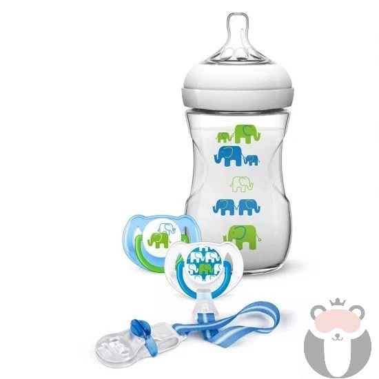 Philips Avent Подаръчен комплект – дизайн слончета, синьо