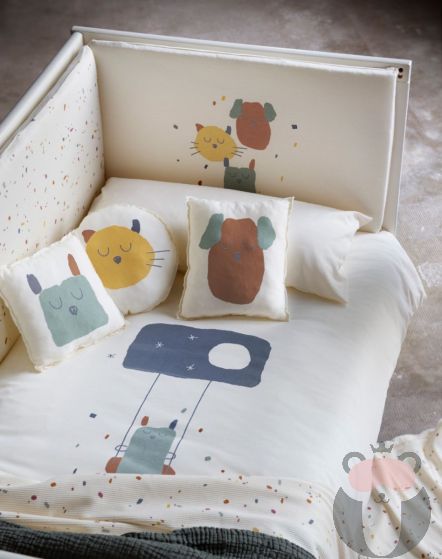 Baby Clic Обиколник за кошара 60х70х60см– Confetti Ivory