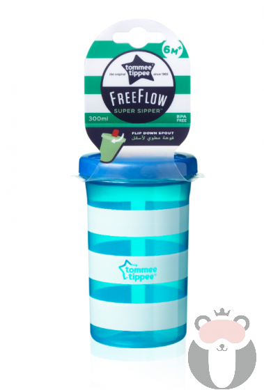 Tommee Tippee Free Flow чаша със сгъваем накрайник 300ml.6м+ синя
