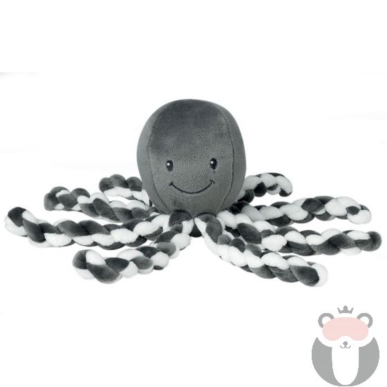 NATTOU Мека играчка Nattou, Octopus, сив 23см