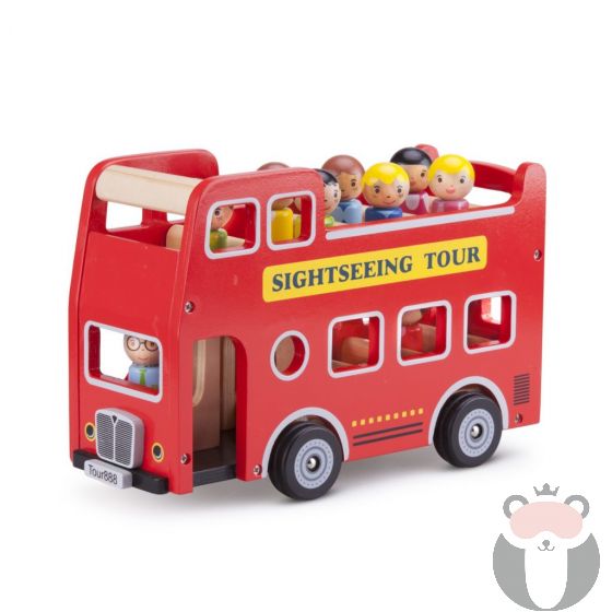 Дървен автобус за разходка New Classic Toys
