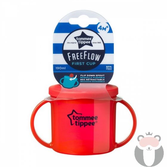 Tommee Tippee Детска чаша Essential Basics First Cup 4м+ червен