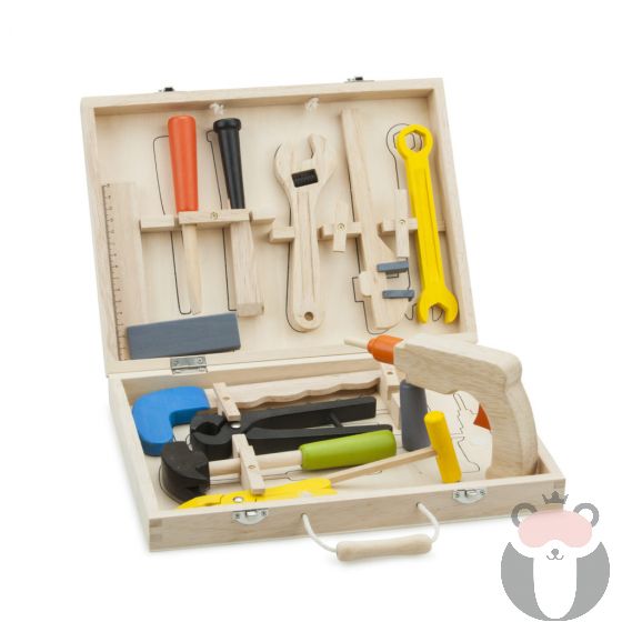 Куфар детски инструменти - Малък майстор 12 части New Classic Toys