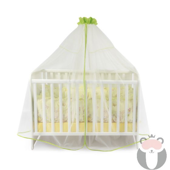 Балдахин за бебешка кошара от тюл, 480/150 см - Зелен, Lorelli