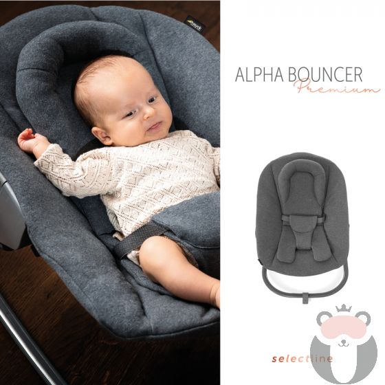 Бебешки шезлонг Hauck Alpha Bouncer Premium Jersey Charcoal