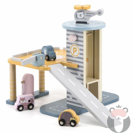 Дървена играчка гараж за коли Polar B - Viga toys