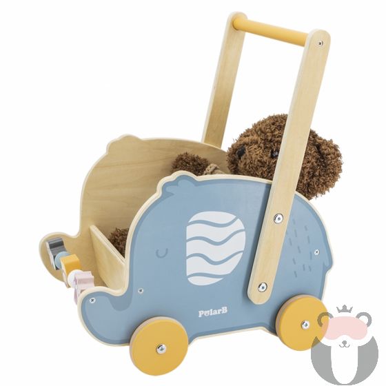 Дървена количка и проходилка Слонче Polar B Viga Toys