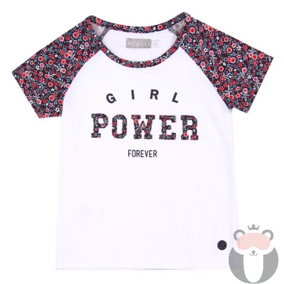 Boboli Детска тениска за момиче Flower college 10г/140см