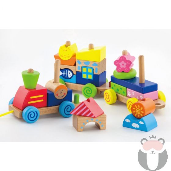 Детски дървен влак за дърпане Viga toys