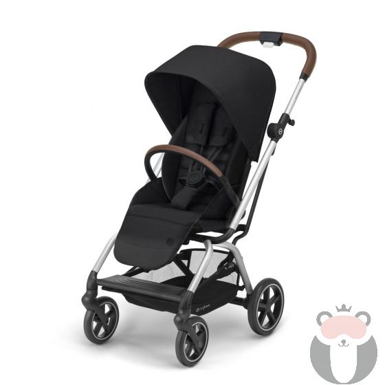 Cybex Бебешка количка Eezy S Twist + 2 сребристо шаси Deep Black