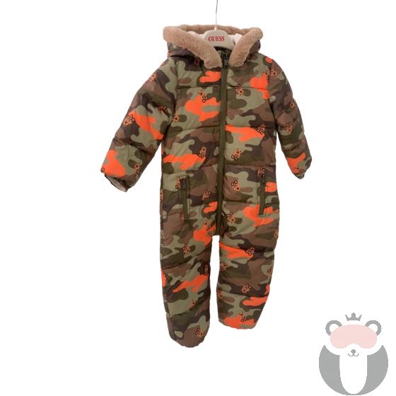 Guess Детски ватиран космонавт за момче с мека качулка Camouflage