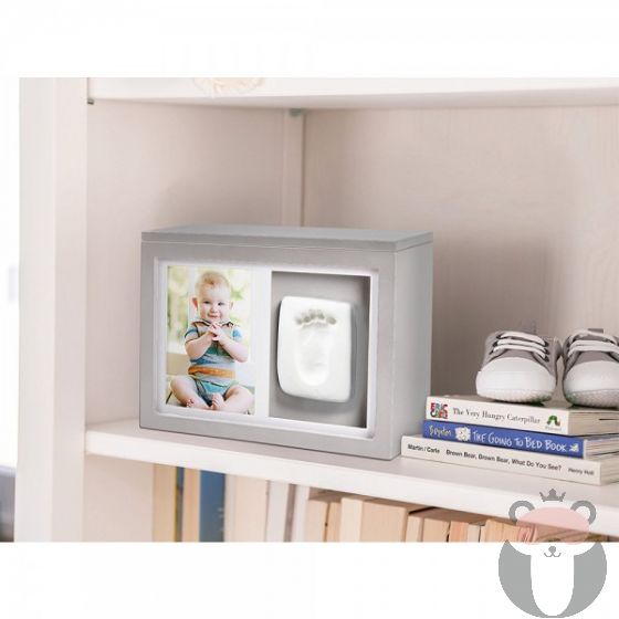 Pearhead Кутия за спомени с бебешки отпечатък - сив