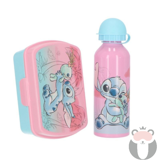 Stitch Комплект кутия за храна и алуминиева бутилка 500 ml