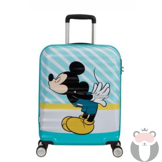 American Tourister Детски куфар за път 55 см Wavebreaker MICKEY BLUE KISS