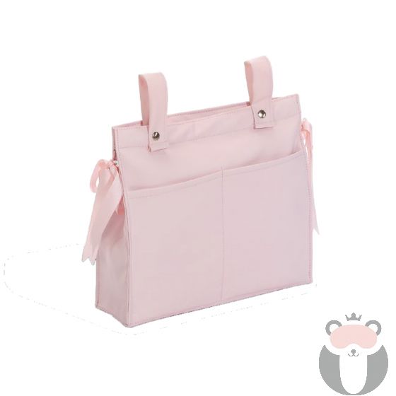 Interbaby Кожена чанта за детска количка Carol 45x31x14см-розова
