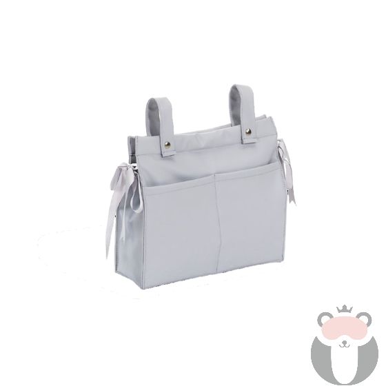 Interbaby Кожена чанта за детска количка Carol 45x31x14см-сива