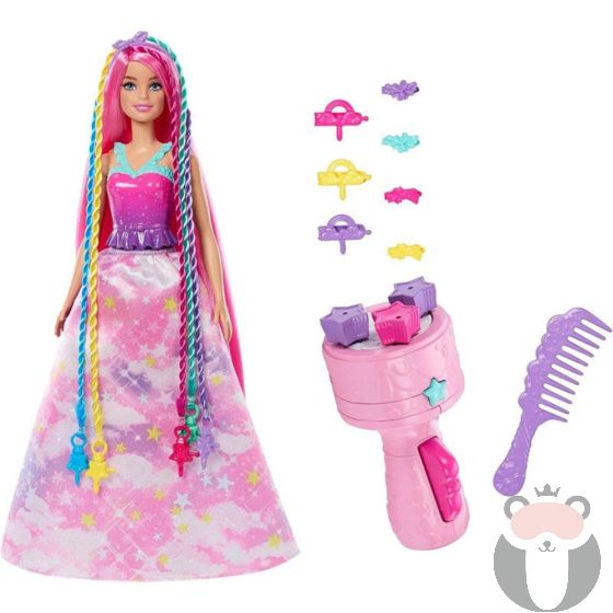 Кукла за прически Mattel Barbie Dreamtopia Twist'n Style с аксесоари