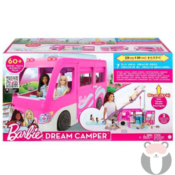 Игрален комплект Mattel Barbie Dream Camper Кемпер с басейн и 60+ аксесоара