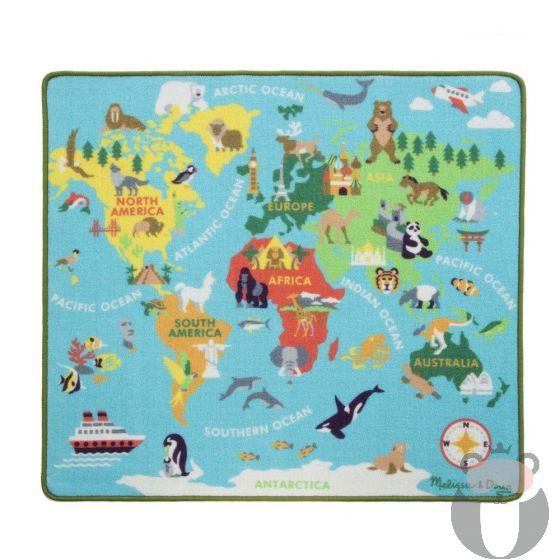  Melissa&Doug Детско килимче Пътуване по света с дървени превозни средства 15194
