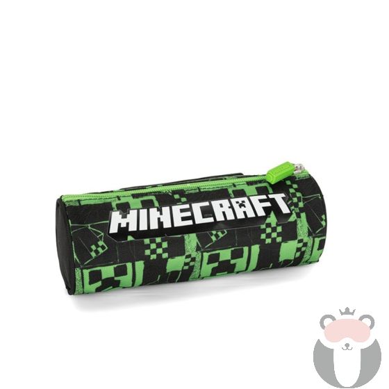 Minecraft Ученически несесер цилиндър Pixels Green