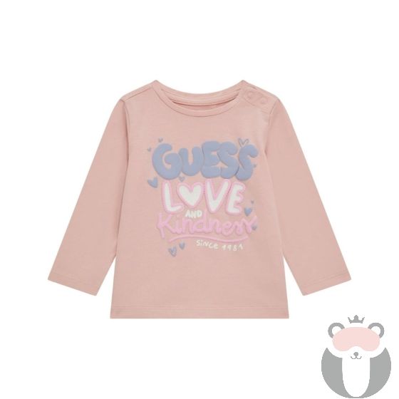Guess Бебешка блуза с дълъг ръкав PINK ROSES