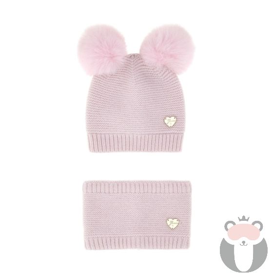 Guess Комплект шал и шапка BALLET PINK