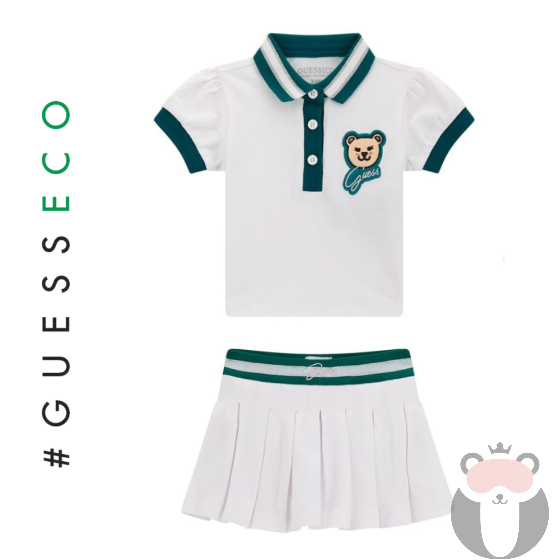 Guess Бебешки компект пола + тениска ECO Bear White