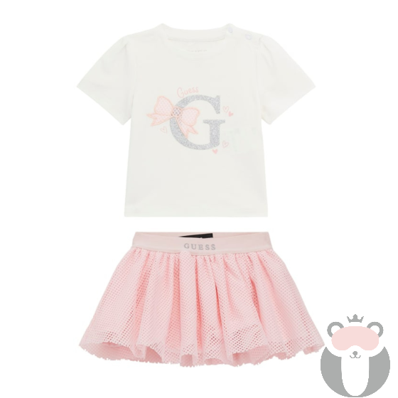 Guess Бебешки комплект тениска и пола Pink