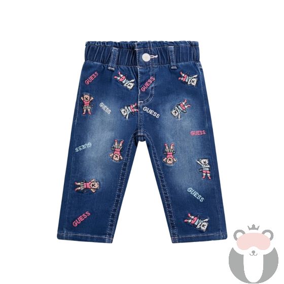 Guess Бебешки дънки за момиче BABY BEAR WASH