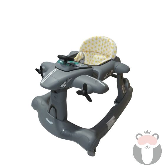 Chipolino Детска проходилка 3в1 "Самолетче", Сива