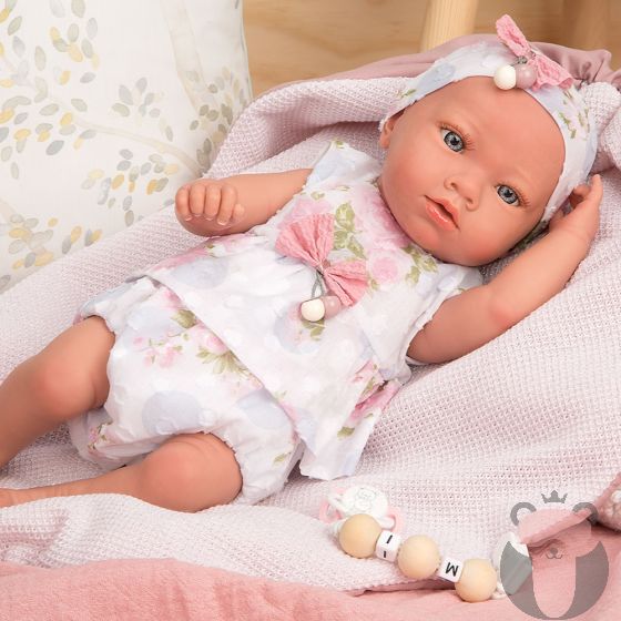 Arias Кукла-бебе Инна с розово одеяло и аксесоари - 38 см