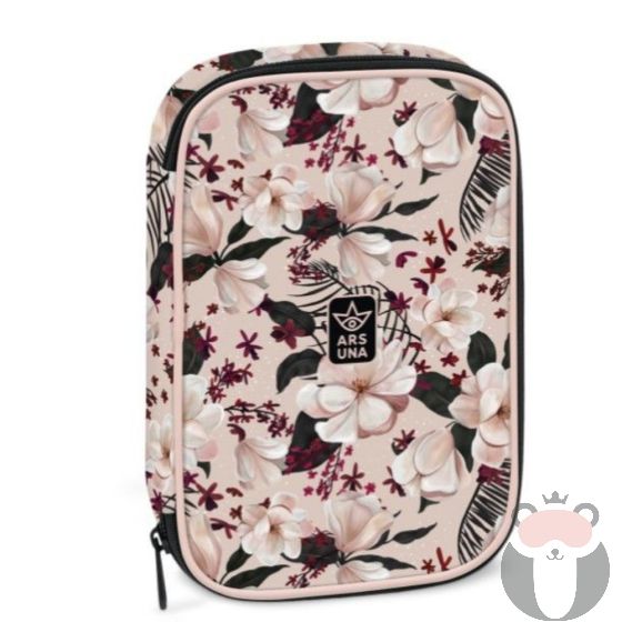 Ars Una Ученически несесер с един цип на две нива - Flowery Pink (5375) 24