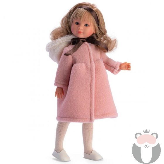 Кукла Силия с вълнено розово палто с качулка, Asi dolls