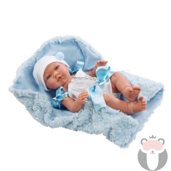 Кукла бебе Пабло със сини панделки и одеяло, Asi dolls