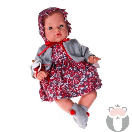 Кукла бебе Коке с рокля и шапка на цветя, Asi dolls