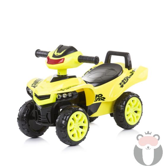Chipolino Детска количка за яздене ATV с музика, жълт