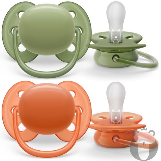 Philips Avent ЗАЛЪГАЛКИ - ULTRA SOFT + стерил. кутия (18м+) зелено/оранжево