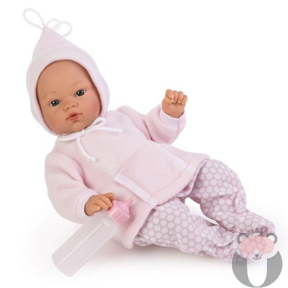 Кукла-бебе Коке с розова палто и ританки на точки, Asi dolls