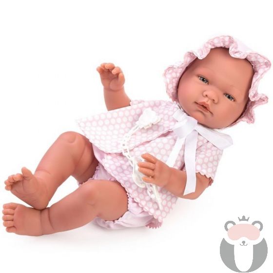 Кукла-бебе Мария с розово костюмче на точки, Asi dolls