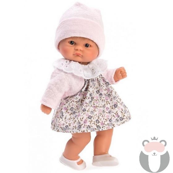 Кукла-бебе Чикита с розовa жилетка и рокля на цветя, Bomboncin, Asi dolls