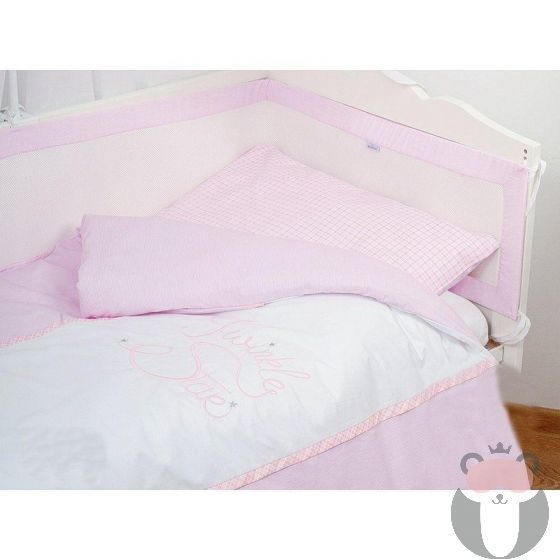 Спален комплект Baby Matex 3 части Twinkle star с обиколник 0281, 10 Розов