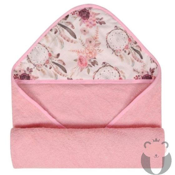 Baby Matex Хавлия за баня Maxi Print с качулка 100х100 см, 0343, Pink 