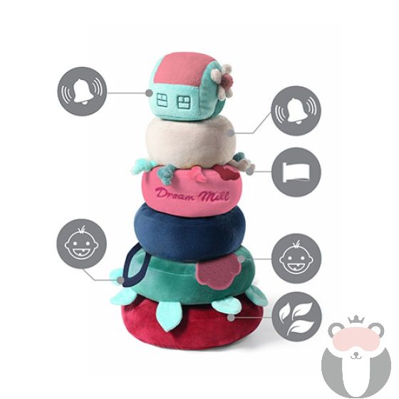 Бебешка играчка Babyono Образователна кула Dream Mill, розова