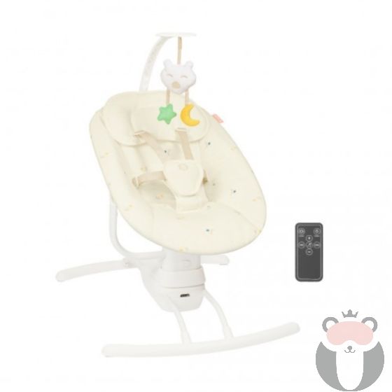 Badabulle Електрическа бебешка люлка с дистанционно управление Cream