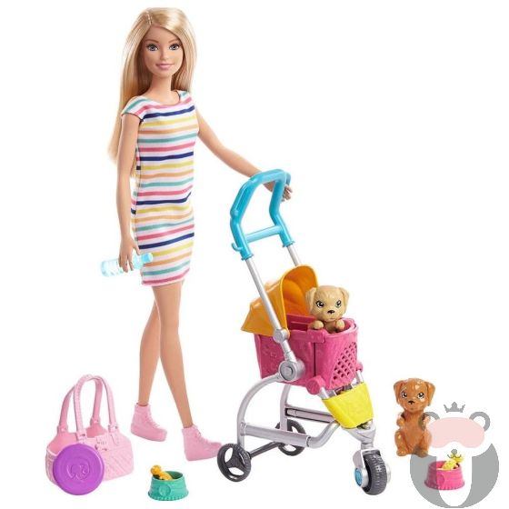 Кукла Mattel Barbie на разходка с 2 кученца GHV92