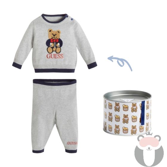 Guess Бебешки плетен комплект за момче Bear