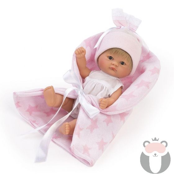 Bomboncin, Кукла-бебе Чикита с розово одеалце, 20 см, Asi dolls