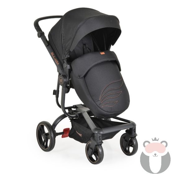 Cangaroo Комбинирана детска количка  ELLADA 2В1, Черна
